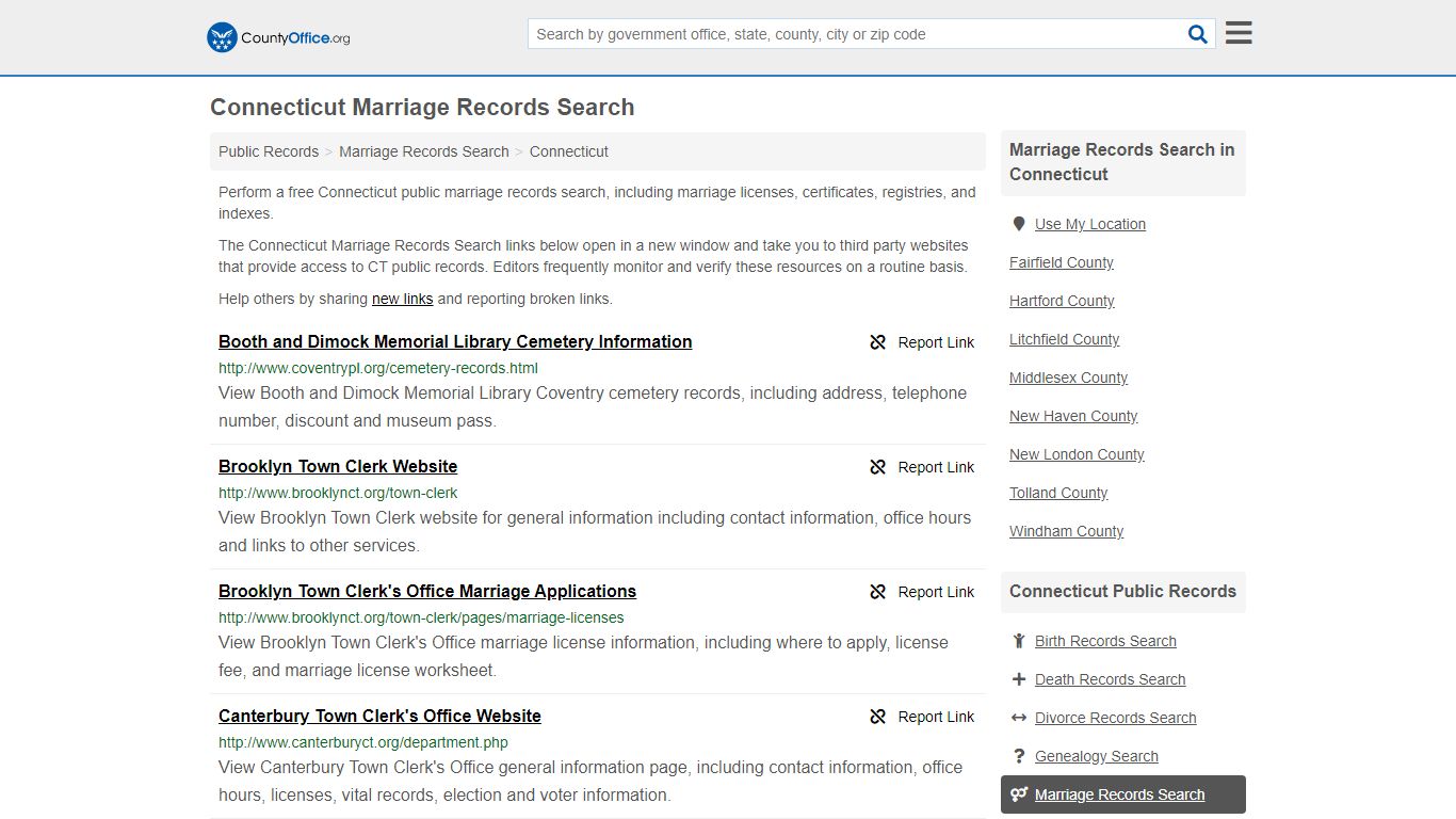 Marriage Records Search - Connecticut (Marriage Licenses ...